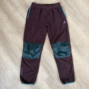 Nike ACG Polartec Wolf Tree Youth XL Pants Maroon Teal Outdoor Knee Patch